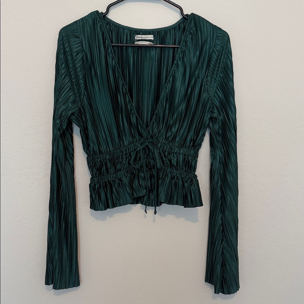 Urban Outfitters Teal Pleated Top